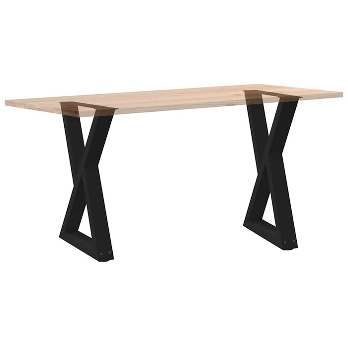 Dining Table Legs 2 Pcs Black 60X (72-73.3) Cm Steel Aboxixb