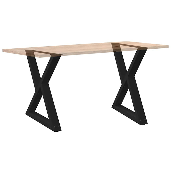 Dining Table Legs 2 Pcs Black 80X (72-73.3) Cm Steel Aboxixn