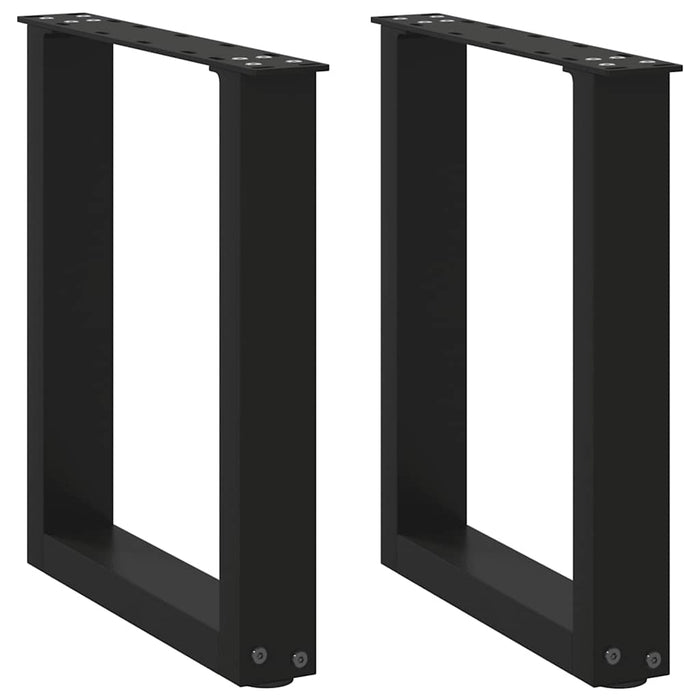 Coffee Table Legs U-Shaped 2 Pcs Black 28X(42-43) Cm Steel Abotoan
