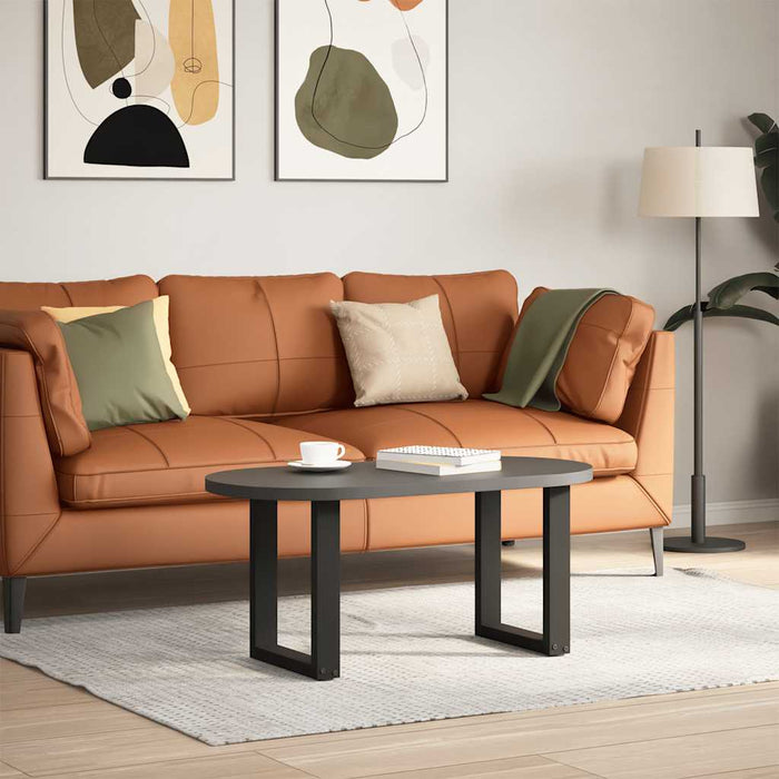 Coffee Table Legs U-Shaped 2 Pcs Black 28X(42-43) Cm Steel Abotoan