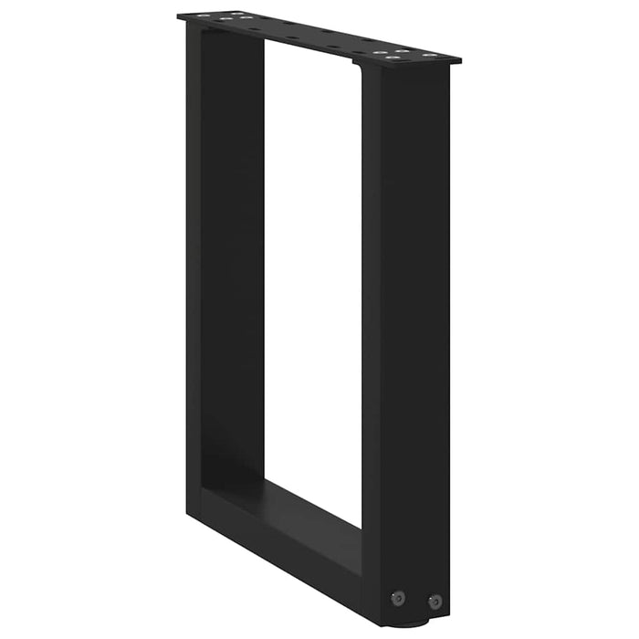 Coffee Table Legs U-Shaped 2 Pcs Black 28X(42-43) Cm Steel Abotoan