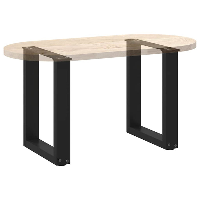 Coffee Table Legs U-Shaped 2 Pcs Black 28X(42-43) Cm Steel Abotoan