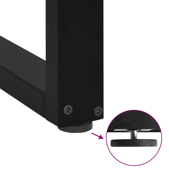 Coffee Table Legs U-Shaped 2 Pcs Black 28X(42-43) Cm Steel Abotoan