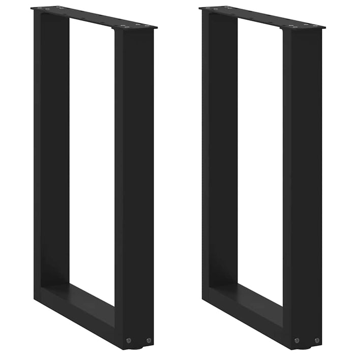 Coffee Table Legs U-Shaped 2 Pcs Black 50X(72-73) Cm Steel Abotoil
