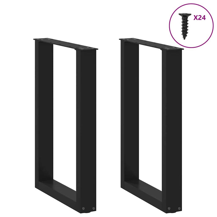 Coffee Table Legs U-Shaped 2 Pcs Black 50X(72-73) Cm Steel Abotoil