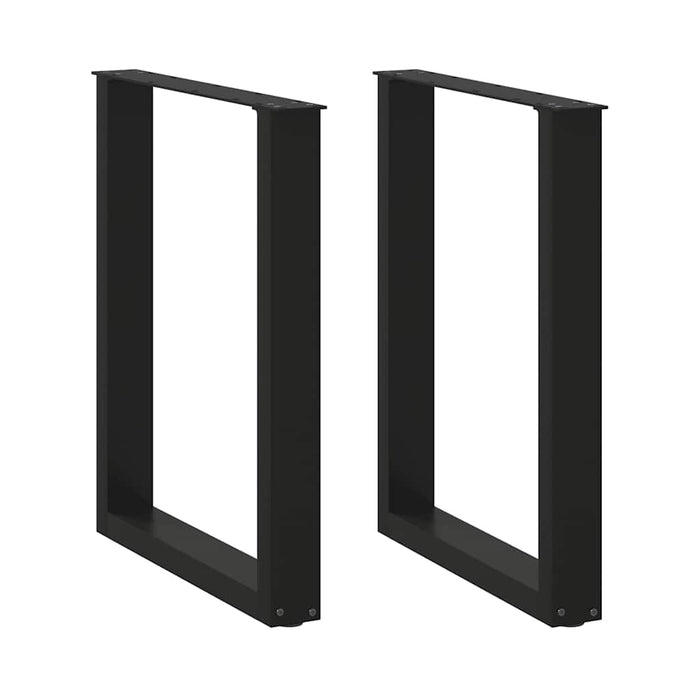 Coffee Table Legs U-Shaped 2 Pcs Black 70X(72-73) Cm Steel Abotona