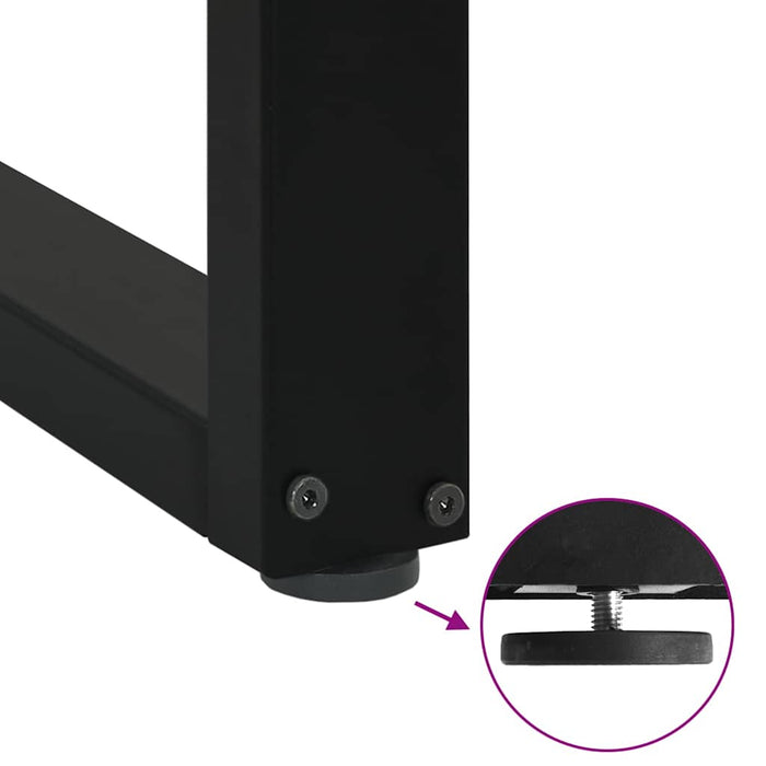 Coffee Table Legs U-Shaped 2 Pcs Black 70X(72-73) Cm Steel Abotona