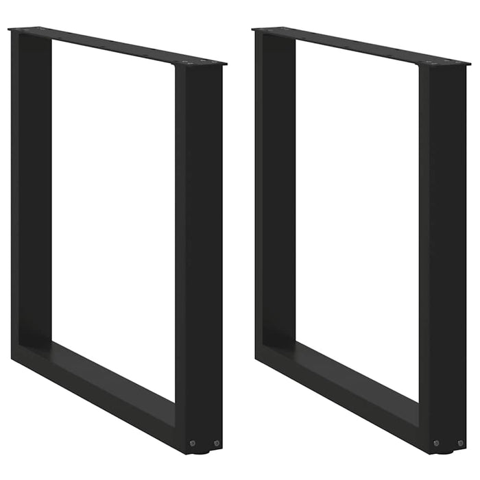 Coffee Table Legs U-Shaped 2 Pcs Black 80X(72-73) Cm Steel Abotonn