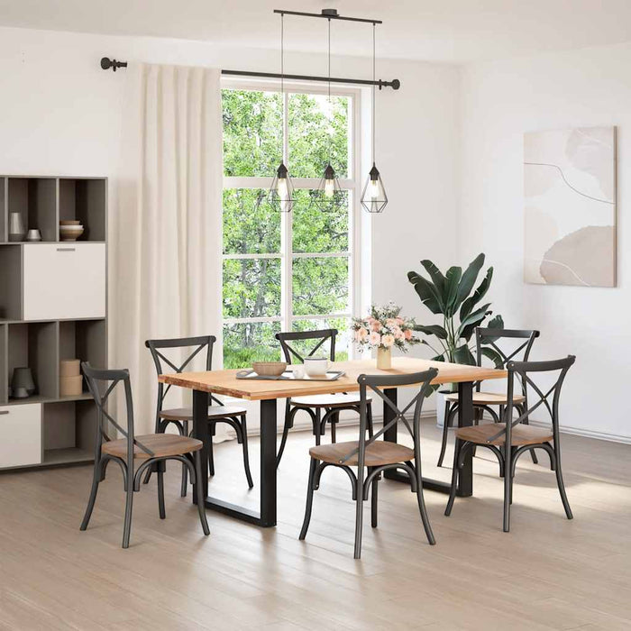 Coffee Table Legs U-Shaped 2 Pcs Black 80X(72-73) Cm Steel Abotonn