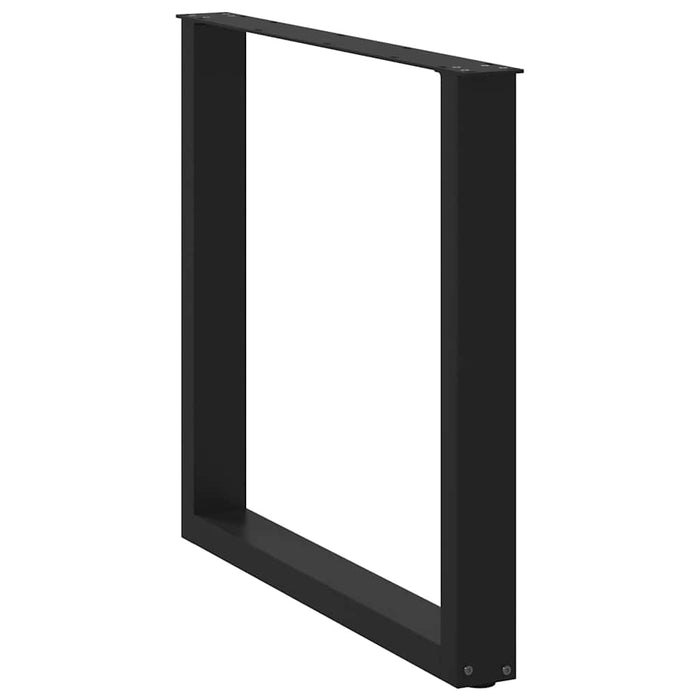 Coffee Table Legs U-Shaped 2 Pcs Black 80X(72-73) Cm Steel Abotonn