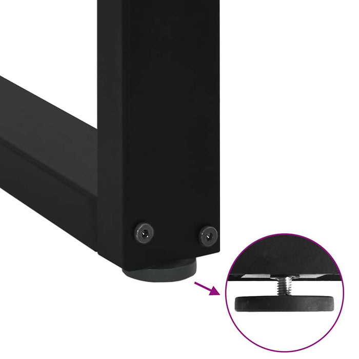 Coffee Table Legs U-Shaped 2 Pcs Black 80X(72-73) Cm Steel Abotonn
