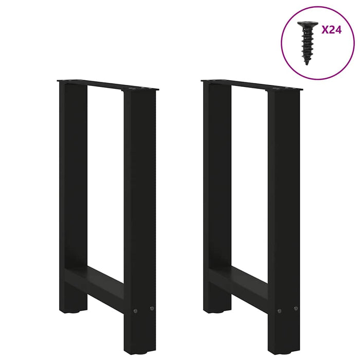 Coffee Table Legs Black 2 Pcs 60X(72-73) Cm Steel Abottba