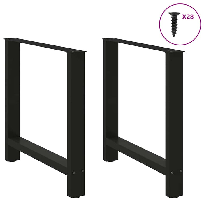 Coffee Table Legs Black 2 Pcs 80X(72-73) Cm Steel Abottox