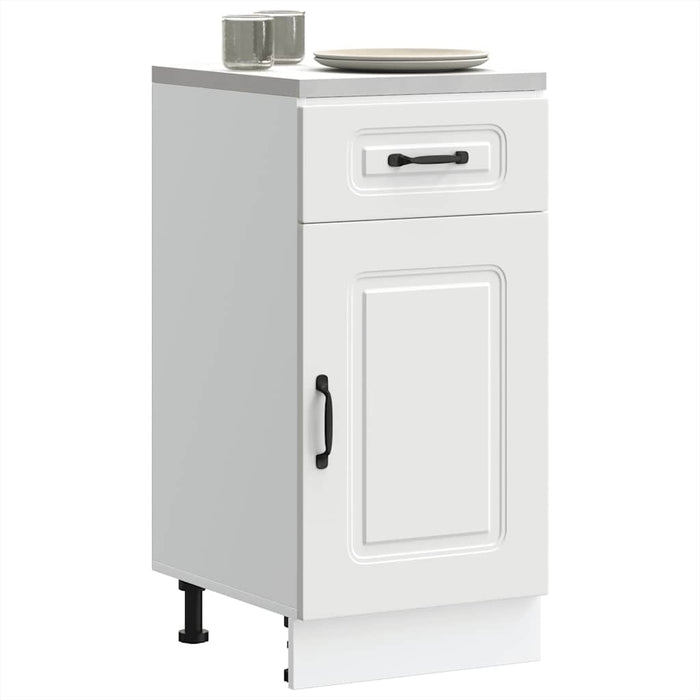 Kitchen Base Cabinet Kalmar White Engineered Wood Nptali