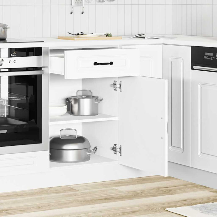 Kitchen Base Cabinet Kalmar White Engineered Wood Nptaii