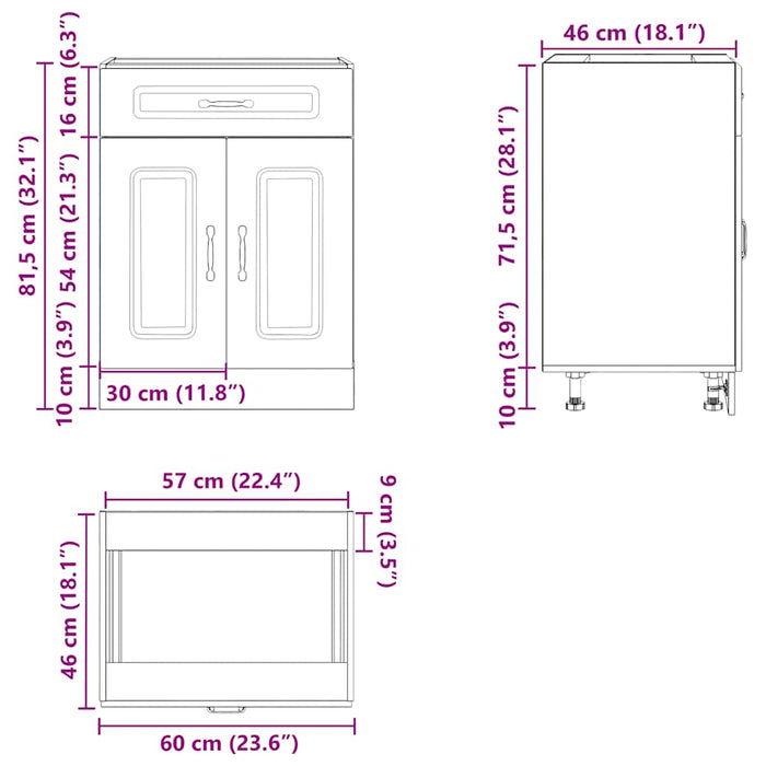 Kitchen Base Cabinet Kalmar White Engineered Wood Nptani