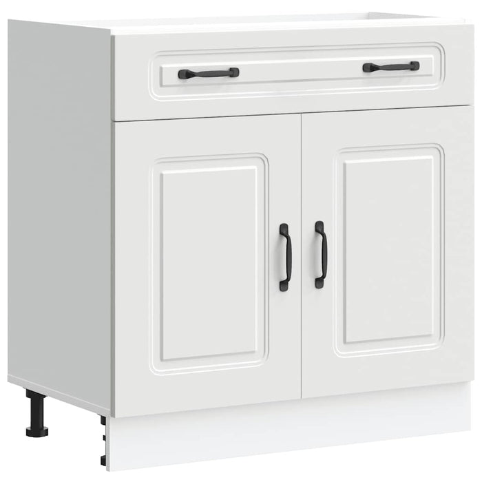 Kitchen Base Cabinet Kalmar White Engineered Wood Nptaki