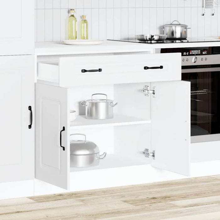 Kitchen Base Cabinet Kalmar White Engineered Wood Nptaki