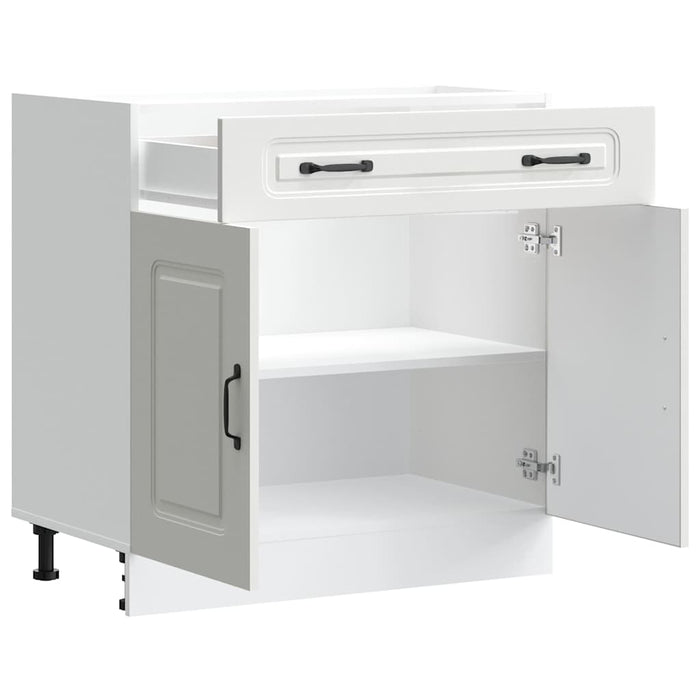 Kitchen Base Cabinet Kalmar White Engineered Wood Nptaki