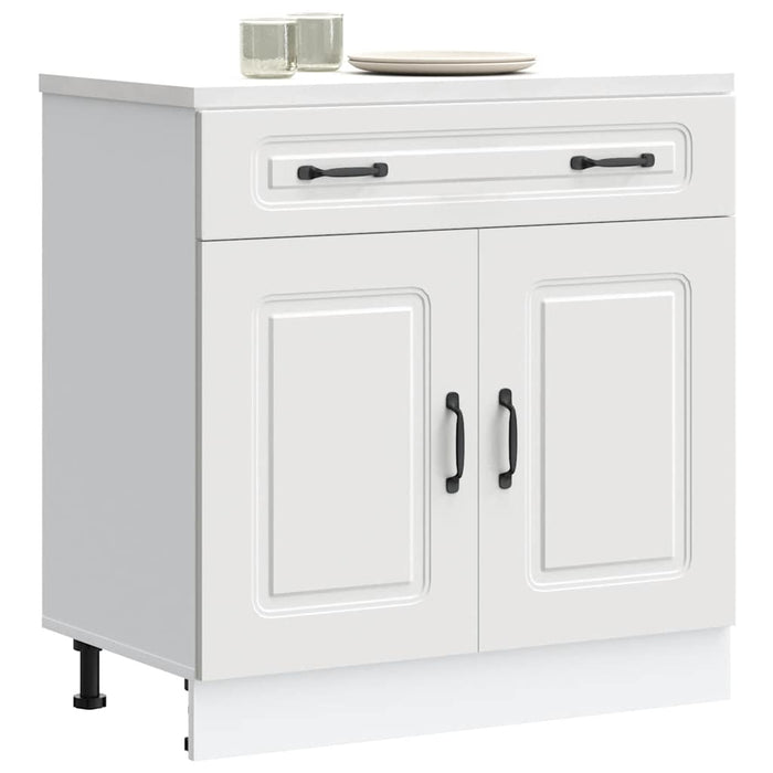 Kitchen Base Cabinet Kalmar White Engineered Wood Nptaki