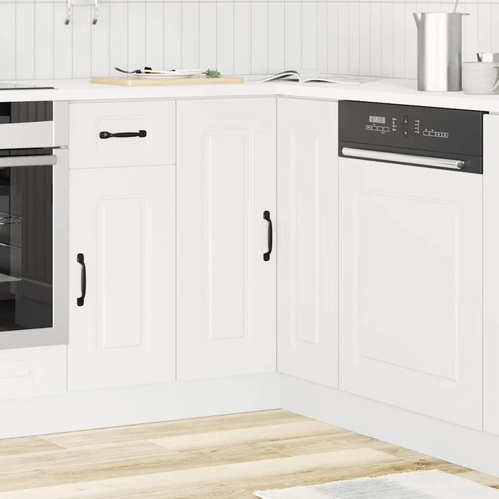 Kitchen Corner Base Cabinet Kalmar White Engineered Wood Nptpbi