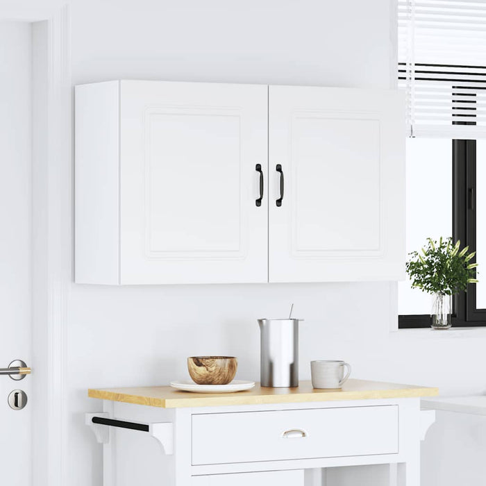 Kitchen Wall Cabinets 2 Pcs Kalmar White Engineered Wood Nptppn