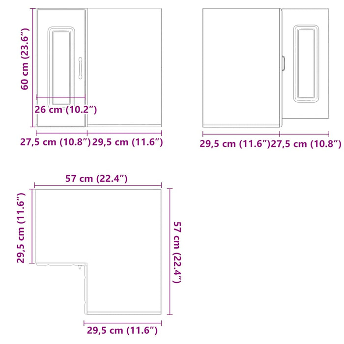 Kitchen Wall Corner Cabinet Kalmar White Engineered Wood Nptloi