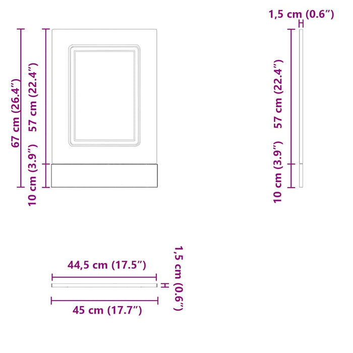 Dishwasher Panel Kalmar White 45X1.5X67 Cm Engineered Wood Nptlai