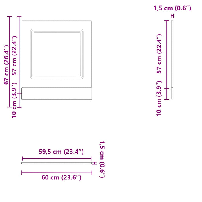 Dishwasher Panel Kalmar White 60X1.5X67 Cm Engineered Wood Nptlpi