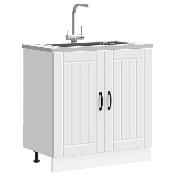 Sink Base Cabinet Lucca White Engineered Wood Nptlni