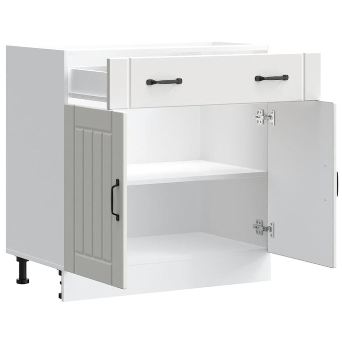 Kitchen Base Cabinet Lucca White Engineered Wood Nptiti