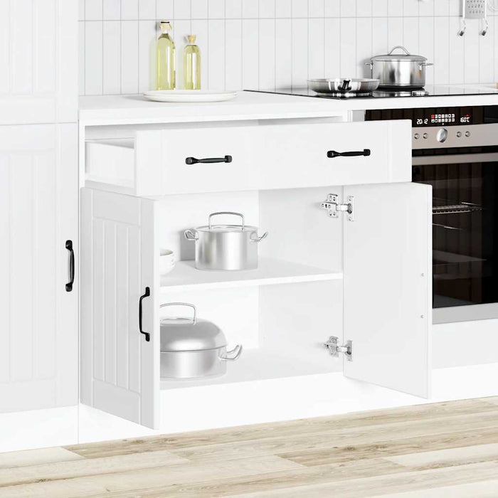 Kitchen Base Cabinet Lucca White Engineered Wood Nptiti