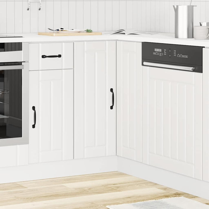 Kitchen Corner Base Cabinet Lucca White Engineered Wood Nptiai