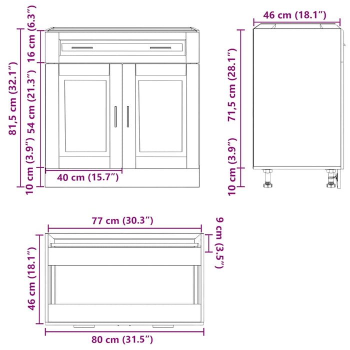 Kitchen Base Cabinet Porto White Engineered Wood Nptkii