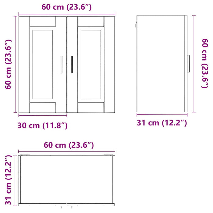 Kitchen Wall Cabinet Porto White Engineered Wood Npabpi