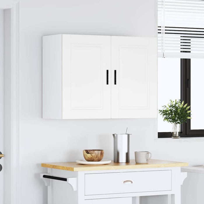 Kitchen Wall Cabinet Porto White Engineered Wood Npabli