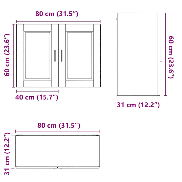 Kitchen Wall Cabinet Porto White Engineered Wood Npabli