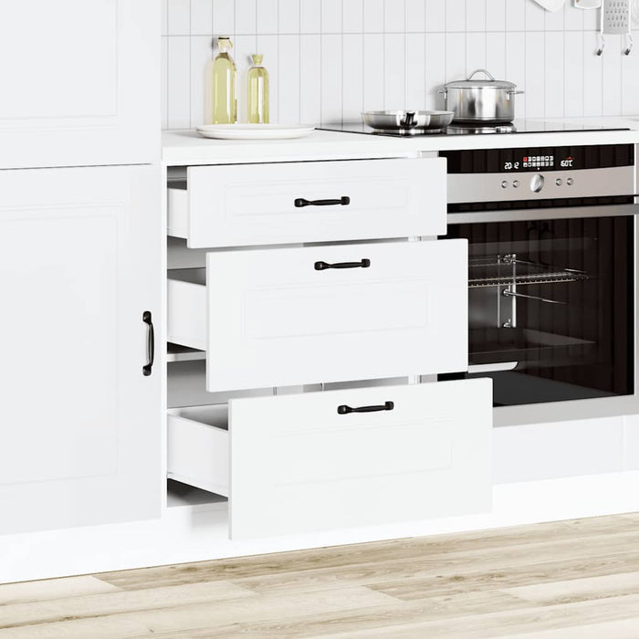 Kitchen Base Cabinet Kalmar White Engineered Wood Npaxik