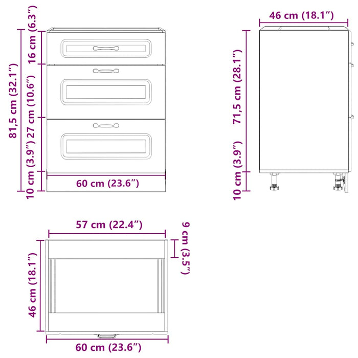 Kitchen Base Cabinet Kalmar White Engineered Wood Npaxik