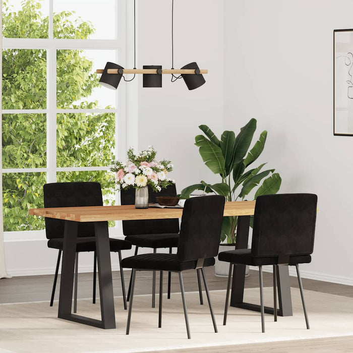 Dining Chairs 4 Pcs Black Velvet Ttopxlx