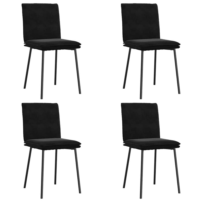 Dining Chairs 4 Pcs Black Velvet Ttoptpb