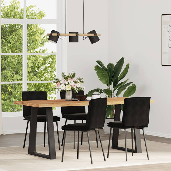 Dining Chairs 4 Pcs Black Velvet Ttoptpb