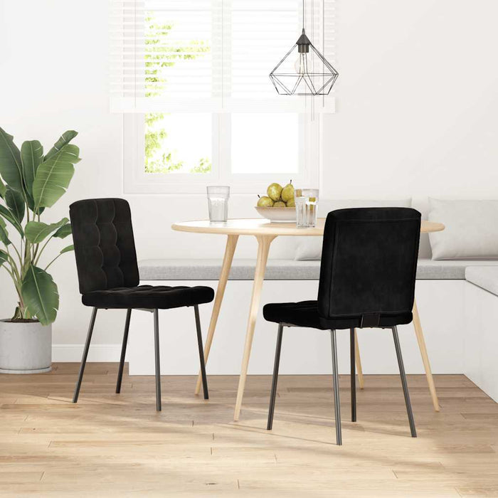 Dining Chairs 2 Pcs Black Velvet Aobobnl