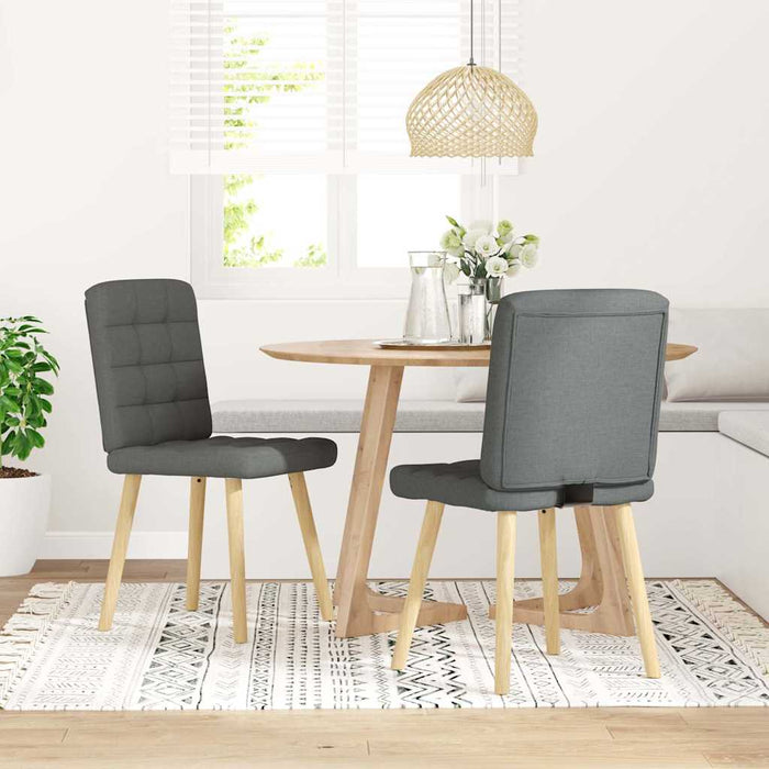 Dining Chairs 2 Pcs Dark Grey Fabric Aobobkx