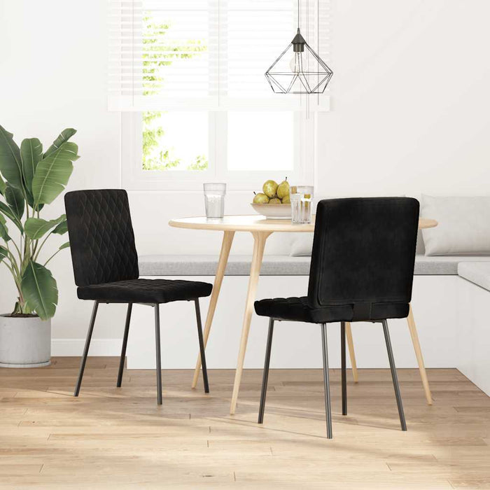 Dining Chairs 2 Pcs Black Velvet Aoboobk