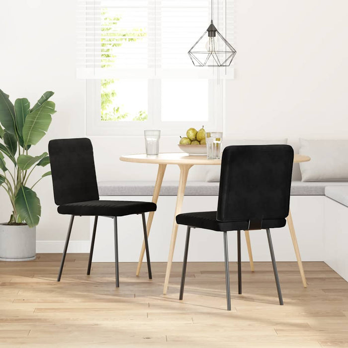 Dining Chairs 2 Pcs Black Velvet Aobootk