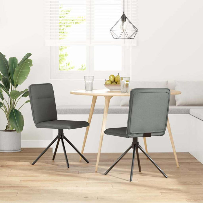 Dining Chairs 2 Pcs Dark Grey Fabric Aoboxtt