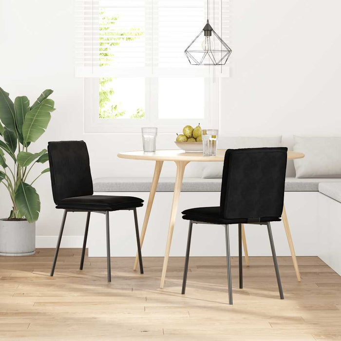 Dining Chairs 2 Pcs Black Velvet Aoboxpb