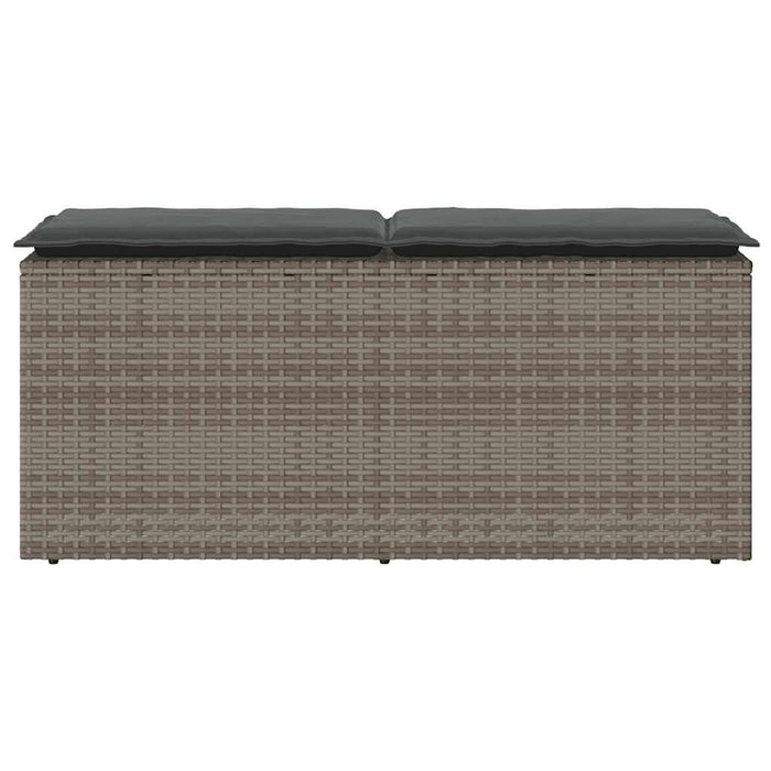 Garden Bench With Cushion Grey 110X40X44 Cm Poly Rattan Aobaoai