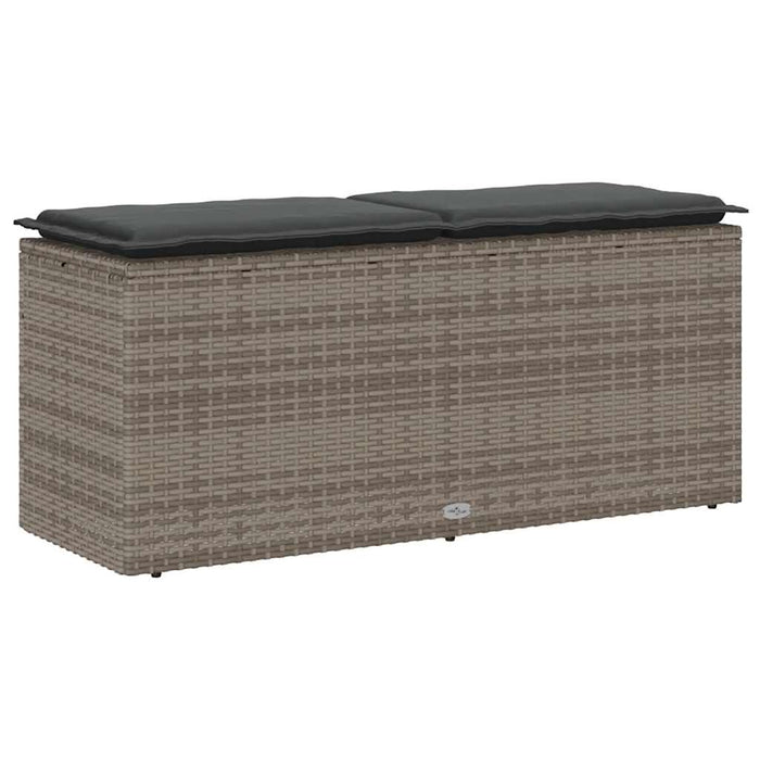 Garden Bench With Cushion Grey 110X40X44 Cm Poly Rattan Aobaoai